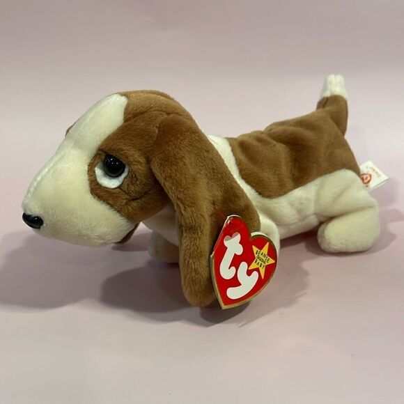 1998 Original Ty Beanie Baby Tracker the Basset Hound Excellent Condition NWT - Picture 1 of 11